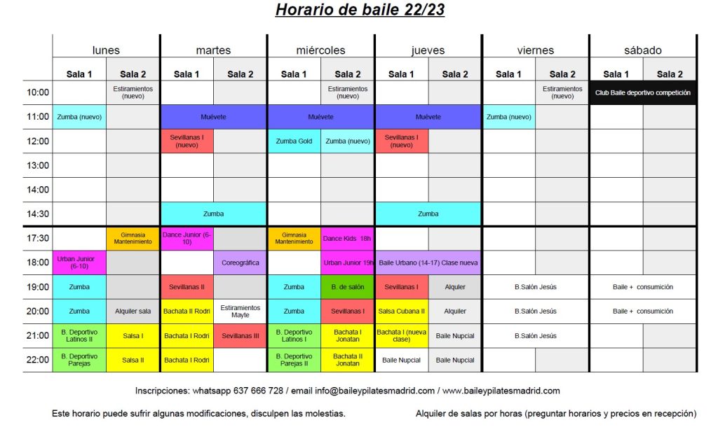 Horario 2022-2023